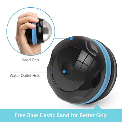 Cold Massage Roller Ball, Stainless Steel Cold Therapy Relief, Free Rolling Removable Gel Ball Deep Tissue Massage Pain Relief, Great Tool for Back/Neck Pain, Muscles Recovery (Black) - color: Blue Black