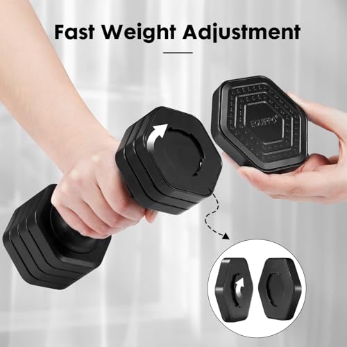EQUIPRO Adjustable Dumbbell Set, 4 in 1 Free Weights Dumbbells Set for Women, Weights for Women at Home, 2lb 3lb 4lb 5lb with TPU Soft Rubber Handle for Home Gym Exercise Training - color: Black