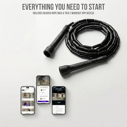 Pro-Grade Beaded Jump Rope for Beginners - color: Black