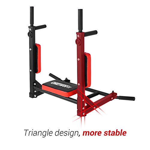 OneTwoFit Multifunctional Wall Mounted Pull Up Bar Chin Up bar Dip Station for Indoor Home Gym Workout, Power Tower Set Training Equipment Fitness Dip Stand Supports to 440 Lbs