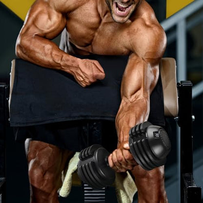 Adjustable Dumbbell Set 7/14/22 LBS - Heavy-Duty Steel & Plastic Design, Compact Space-Saving Home Gym Equipment for Strength Training, Fitness & Full-Body Workouts