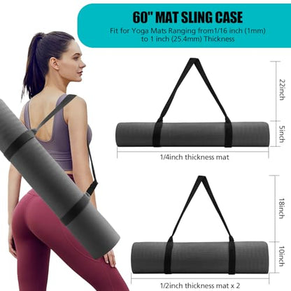 Yoga Mat Carrier Strap, Adjustable Thick Straps Sling for Carrying Large Mats, Stretching Band