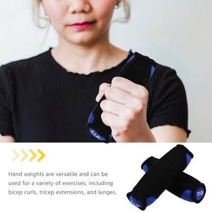 Soft Dumbbells 2lb Pair Portable Hand Weights for Running Fitness Training Blue Sandbag Arm Exerciser Home Workout Equipment