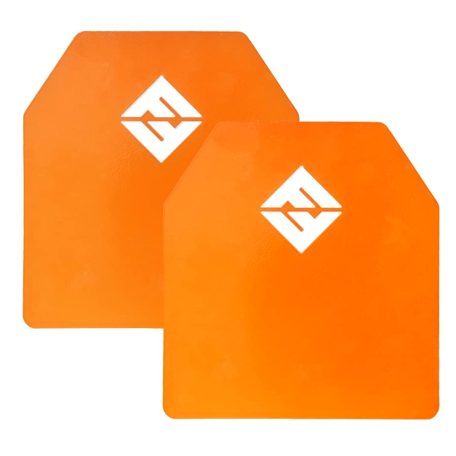 F&F STEEL Adjustable Weighted Vest & Plates - Strength, Edurance, Running, Hiking, Rucking, Fitness WODs - color: Orange Plates - 3.75lb