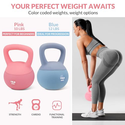 XPRT Fitness Professional Soft Kettlebell | Sand Filled Protective Shell | 10/12 LBS Home Gym Equipment | Anti-Slip Wide Grip | Floor-Safe Design