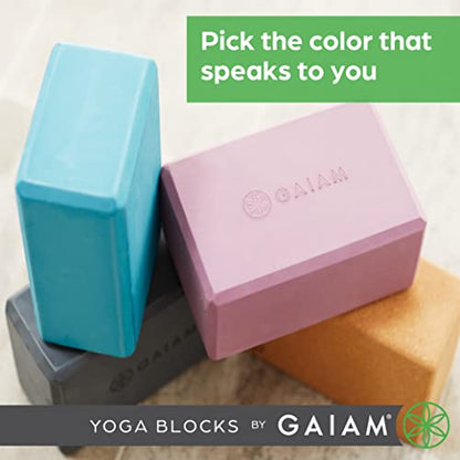 Gaiam Yoga Block - Supportive Latex-Free Eva Foam - Soft Non-Slip Surface with Beveled Edges for Yoga, Pilates, Meditation - color: Black, style: 1 Block