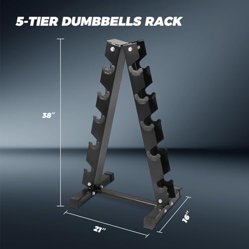 RitFit Rubber Coated Hex Dumbbell Set with Rack, 5-780LB for Home Gym Strength Training, Anti-Slip Knurled Handle, Hexagon Anti-Roll, Heavy-Duty Storage Rack - style: 200LBS Set (10-30LB)