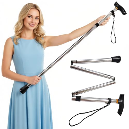 Foldable Shoulder Wand for Physical Therapy & Rotator Cuff Rehab Portable Shoulder Stretcher Stick with Hook Shoulder Wand Therapy Stretching Tool Exercise Wand for Shoulders (Silver) - color: Silver