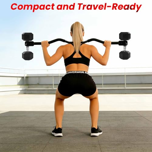 Dumbbell Barbell Converter Bar, Adjustable Dumbbell Bar for Home Gym, Compatible with Most Dumbbells, All-Metal Dumbell to Barbell Converter for Weight Lifting and Strength Training