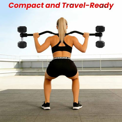 Dumbbell Barbell Converter Bar, Adjustable Dumbbell Bar for Home Gym, Compatible with Most Dumbbells, All-Metal Dumbell to Barbell Converter for Weight Lifting and Strength Training