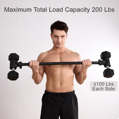 Dumbbell Barbell Converter Bar - Dumbbell Converter to Barbell,Supports Up to 200 LBS for Weight Lifting,Detachable Portable Home Fitness Equipment