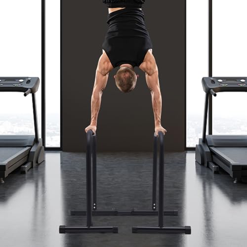 Adjustable Dip Bar Stand for Home Gym, 440 LBS Capacity, Double Parallel Bars for Calisthenics, Strength Training, Push Up, Free Standing Dip Station with Sponge Handle, Anti-Slip,Home Gym Equipment