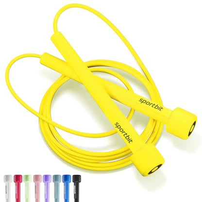 SPORTBIT Adjustable Jump Rope for Fitness and Exercise - color: Yellow