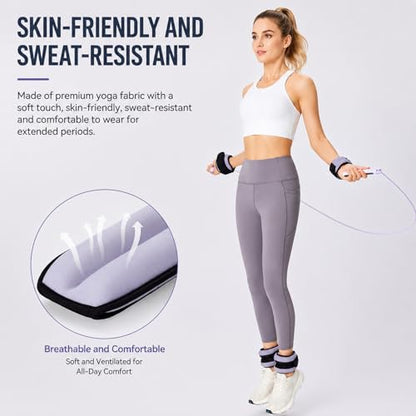 Ankle Wrist Weights for Women & Men One Pair of 1Lb/2Lb Small Size Arm Leg Weight Set with Adjustable Straps for Walking Pilates Exercise Workout Gym Aerobics & Home Fitness,Running,Physical Therapy
