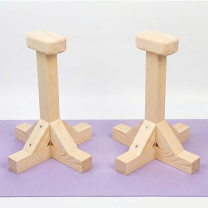 SAMTROY Handstand Canes for Balance Training, Stable Wooden Handstand Blocks with Non-Slip Base & Moisture-Absorbent Grip, Portable Bodyweight Training Equipment for Home Gym & Strength Practice