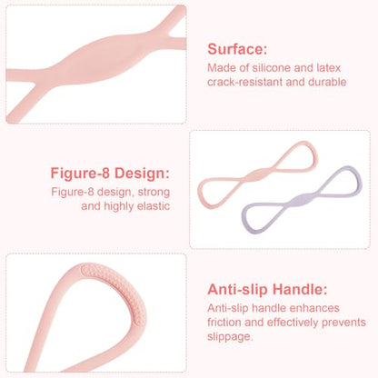 8 Resistance Band for Women, 2 Pcs Exercise Bands Resistance Bands with Handles, Portable 8 Shaped Exercise Band Stretch Bands for Strength Training Yoga Pilates