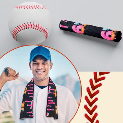 12 Pcs 67 Ice Cream Drip Baseball Beach Towel 40 x 12 Inch Swim Pool Towel Cooling Baseball Team Gift Youth Gift for Hot Weather Workout Gym Sport Party Favors