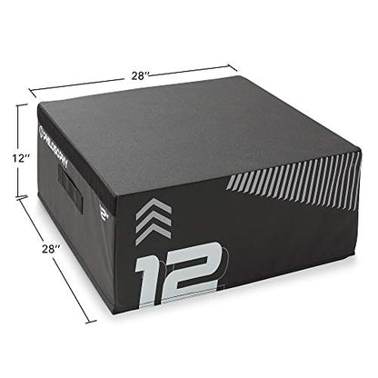 Philosophy Gym Soft Foam Plyo Box, Stackable Plyometric Jump Box for Home Gym, HIIT, Jumps, Step-Ups, Agility and Strength Training