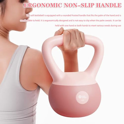 Kettlebell Weights Beginner Fitness Training Soft Kettle Bells, Women's Body Shaping Dumbbell, Frosted Handle, Gym Equipment(Pink-6kg) - color: Pink-6kg