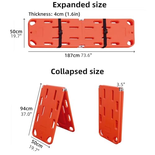 Foldable Spine Board Stretcher Backboard, Portable Backboard Immobilization System, Lightweight PE Plastics Ambulance Stretcher, for Patient