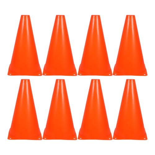 8pcs Orange Plastic Soccer Training Cones 23cm Field Markers for Agility Drills Coordination Outdoor Football Practice
