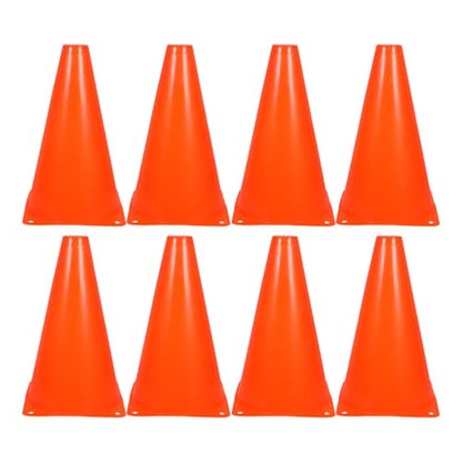 8pcs Orange Plastic Soccer Training Cones 23cm Field Markers for Agility Drills Coordination Outdoor Football Practice