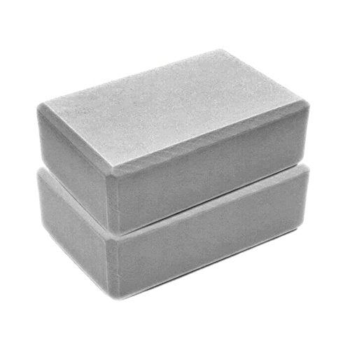 Yoga Blocks 2 Pack Supportive Latex-Free EVA Foam Yoga Blocks Set,9"x6"x3" High Density Non-Slip Surface Lightweight Yoga Block for Meditation Exercise Pilates Stretching - color: Grey