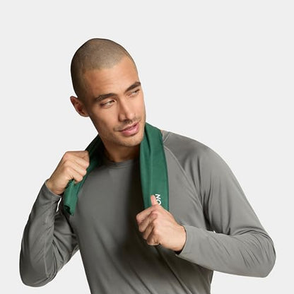 MISSION On-The-Go Cooling Towel - Soft, Lightweight Fabric - Cools Up to 2 Hours - UPF 50 Sun Protection - Machine Washable (Green) - color: Green