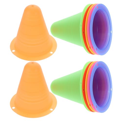 Cabilock 12pcs Mini Soccer Training Cones for Stackable Plastic Agility Markers in Vibrant Colors for Football Basketball Skating Drills Portable Sport Obstacle Course Equipment