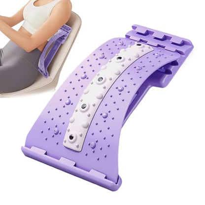 Lumbar Back Stretcher,4 Level Adjustable Lumbar Massage Board,Back Stretching Board - for Women Men Adults Athletes Beginners Professionals Fitness Enthusiasts Drivers Apartment Home Gym