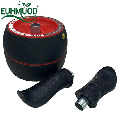 Ab Roller Wheel with Built-in Spring Resistance, Ergonomic Core Workout Equipment for Home Gym, Dual-Wheel Design & Non-Slip Grips - 300lb Capacity