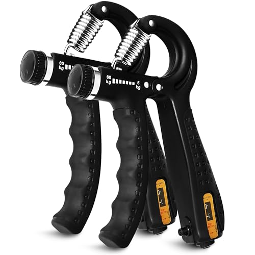 Hand Grip Strengthener Trainer with Adjustable Resistance 10-130lbs (4.5-59kg), Forearm Hand Grip Strength Exerciser for Muscle Building, Injury Recovery, and Therapy Stress Relief