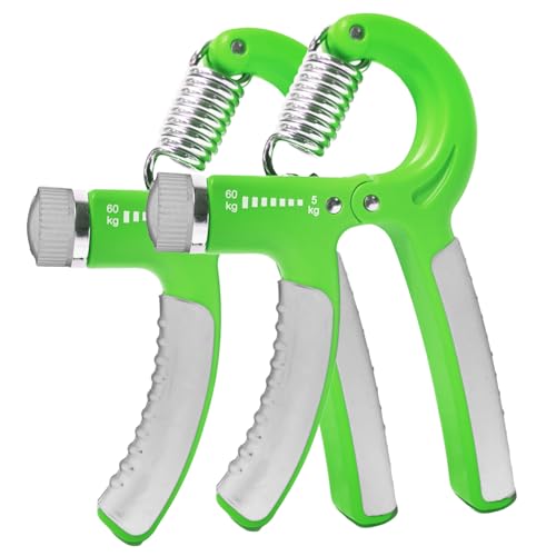 Grip Strengthener 2 Pack Adjustable Resistance 5-60kg Hand Forearm Wrist Finger Workout - color: Green