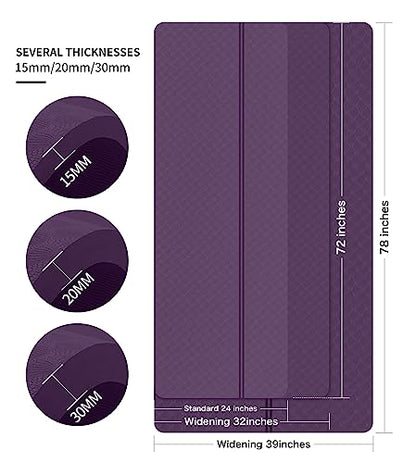 nuveti Large Exercise Mat - 15mm/20mm/30mm Thick Yoga Mat | Workout Mat for Fitness, Yoga, Pilates, Stretching & Floor Exercises for Women & Men with Free Carrying Bag