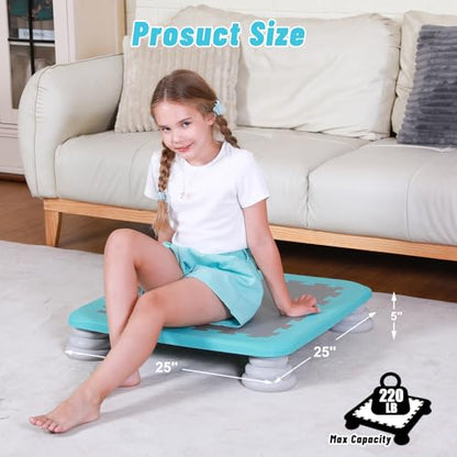 Mini Trampoline for Kids, 25 Inch Sensory Trampoline Bouncing Board with Non-Slip Base - color: Blue