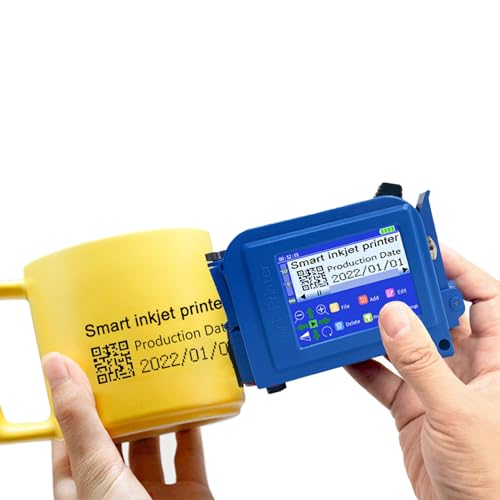 Phezer Upgraded Mini Inkjet Printer for Flat and Curved Surface PC11 Plus, 25 Languages & Quick-Drying Ink Cartridge, Portable Pocket Marking Device for Date Time Barcode Logo Qrcode Batch Number - color: PC11 Plus Mini Printer