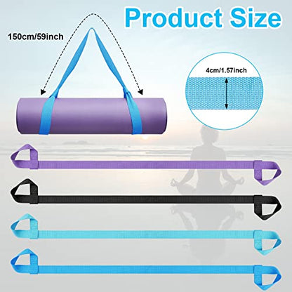 4 Pcs Yoga Mat Straps for Carrying Yoga Mat Holder Adjustable Thick Carrier Exercise Sling Cotton Workout Stretching Band for Carrying Large Mats Roller Skate