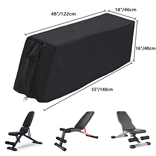 Weight Bench Cover - Exercise Workout Bench Cover Waterproof Protective Covers for Sit-Up Board, Black - size: 55"L×18"W×16"H
