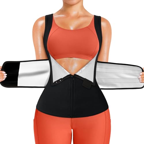 Sauna Sweat Suit for Women Waist Trainer Workout Faja Weight Vest Body Shaper Shirt Band