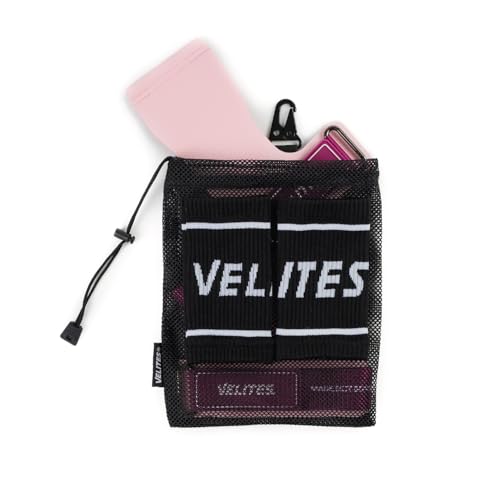 Velites - Official Crossfit® Games Quad Ultra Grips - No Chalk and Smooth Bars - Wristbands and Carry Bag Included - Pull-ups, Muscle-ups and Toes to bar - color: Pink, size: Large