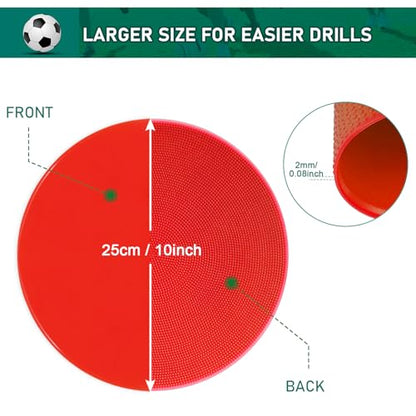 60 Pcs Poly Vinyl Spot Markers Rubber Floor Dots Non Slip Agility Markers Flat Field Cones for PE Gym Classes, Classroom Activities and Games, Soccer Basketball Sports Speed Agility Training - size: 10inch