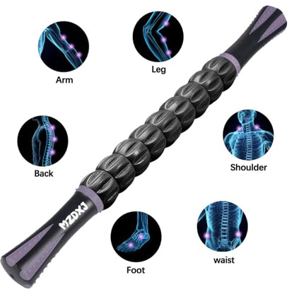 Muscle Roller Massage Roller Stick- (Dark Purple) - color: Dark Purple