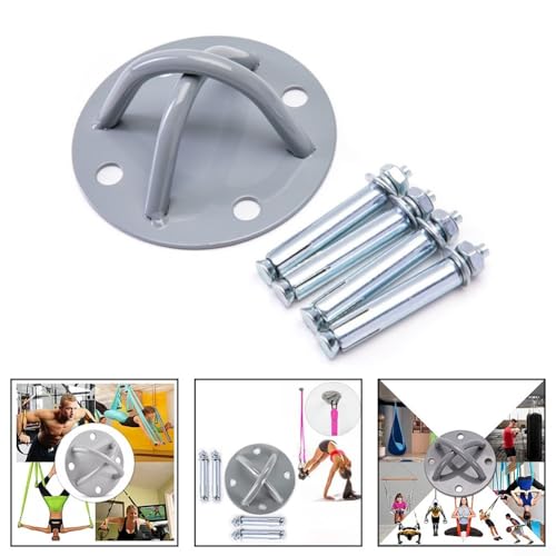 Suspension Trainer Mount, 4-Hole Wall Ceiling Anchor Bracket for Gym Fitness Yoga Straps, Anti-Rust Metal Fixing Plate with Screws, Supports 2200lbs
