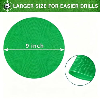 Poly Spot Markers 4inch/9 inch Non-Slip Rubber Agility Markers Flat Field Cones Floor Dots for Football, Soccer, Basketball Training Markers, School Activities, Exercise Drills, Social Distancing - style: 9inch 12Pcs(Green)