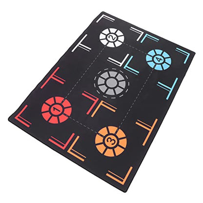 Estink Rubber Basketball Training Mat Black 2mm Footstep Dribbling Practice Mat 67 X 92cm with Point Markers Foldable Non Slip for Kids Under Training