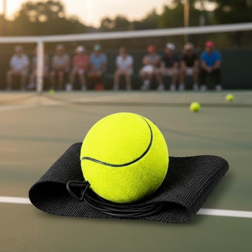 1Pc Yellow Wrist Return Ball with Adjustable Wrist Strap, Rubber Bounce Back Balls with String for Agility Drills and Reflex Exercises
