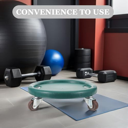 Ab Roller Wheel Abdominal Exercise Sliders with 4-wheel Design, Silent Multi-directional Core Trainer for Home Gym Fitness, Green Workout Gliding Discs for Strength Training