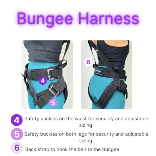 BUNGEE Harness Supports 25-95 kg Weight. Include the Harness & 1 Month Free Access to Videos, Music & Workouts - size: Large
