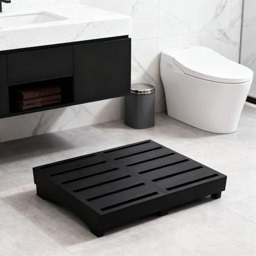Wood Step Stool, 3.5" Bed Step Platform with Non-Slip Pads | Prefab Wooden Outdoor Steps for Porch, Bathroom & Kitchen | Safety Step for Adults & Elderly