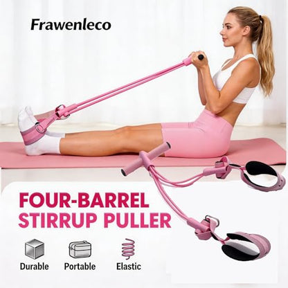Fitness Resistance Bands with 4 Tube Pedal Ankle Puller, Elastic Yoga Pedal Stretch Band for Exercise,